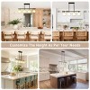 BAOURE 34.25" Black and Gold Chandelier, 4 Lights Kitchen Island Lighting, Dining Room Light Fixture with Glass Shade,Linear Chandeliers for Kitchen - 4 of 4