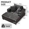 CIPACHO Deep Gray Chaise Lounge (Ottoman + Pillows) Upholstered Sofa Bed Armchair (Living Room/Bedroom) - 2 of 4
