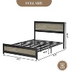 COZONY Industrial Platform Bed Frame with Headboard, Sturdy Metal Slatted Frame, No Box Spring Needed, Easy Assembly Bedroom Bed - 2 of 4
