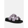 Faux Leather Ruched Strap Platform Sandals - 2 of 4