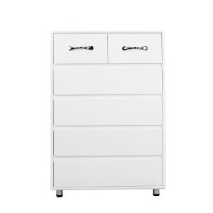 GlasFlength Decorative Storage Cabinets with six drawer , for Living Room, Entryway, Kitchen, White,27.55"*15.74"*40.55" - 1 of 4