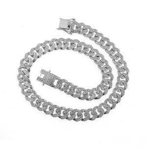 Gold Cuban Link Chain Necklace Iced Out Hip Hop Men Women Ginger Lyne Collection - 1 of 4