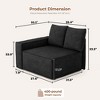 XIZZI Modular Corduroy Sectional Sofa: 5 Sold-Separately Units (Corner, Arms, Ottoman) | Black/Camel | Standard/Large Cushion Options | DIY Friendly - 2 of 4