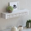 Brewster 24" Hyla White Decorative Shelf: Carved Floating, Botanical Detail, No Assembly Required - image 2 of 4