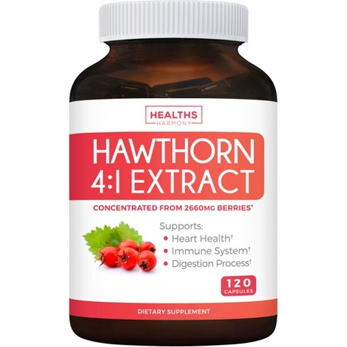 Hawthorn Berry Capsules, Cardiovascular And Immune Health, 4:1 Extract ...