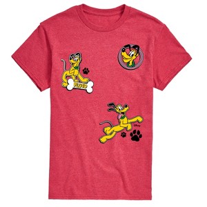 Men's - Disney - Pluto Paw Prints And Bone Short Sleeve Graphic T-Shirt - 1 of 4