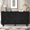 Stylish Storage Cabinet Sideboard Wooden Cabinet with Embossed Curved Doors,Suitable for Living Rooms, Entrance and Study Rooms - 2 of 4