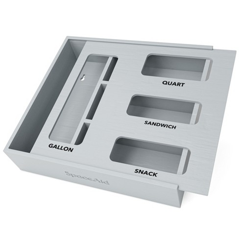 DUJEN Bamboe Ziplock Bag Storage Organizer, Voedsel Opbergzakken Container Organizer met Slider, Keuken Plastic Zakken Opslag Compatibel met Gallon, Quart, Sandwich & Snack Verscheidenheid Size Bags