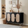 KTMBDW Shoe Cabinet with 3 Rattan Doors, Freestanding Shoe Storage Organizer with Adjustable Shelves for Entryway, Hallway, Living Room - 3 of 4