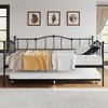 Metal Daybed with Trundle Bed, Twin Size Day Bed with Premium Metal Frame and Steel Slat Support - 4 of 4