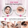 FASCINATE  Wall Mounted Makeup Mirror with 1X/10X Magnification,Super Large,2- Sided,3 Color Dimmable Lights, 360° Swivel, Extendable Plug - 4 of 4