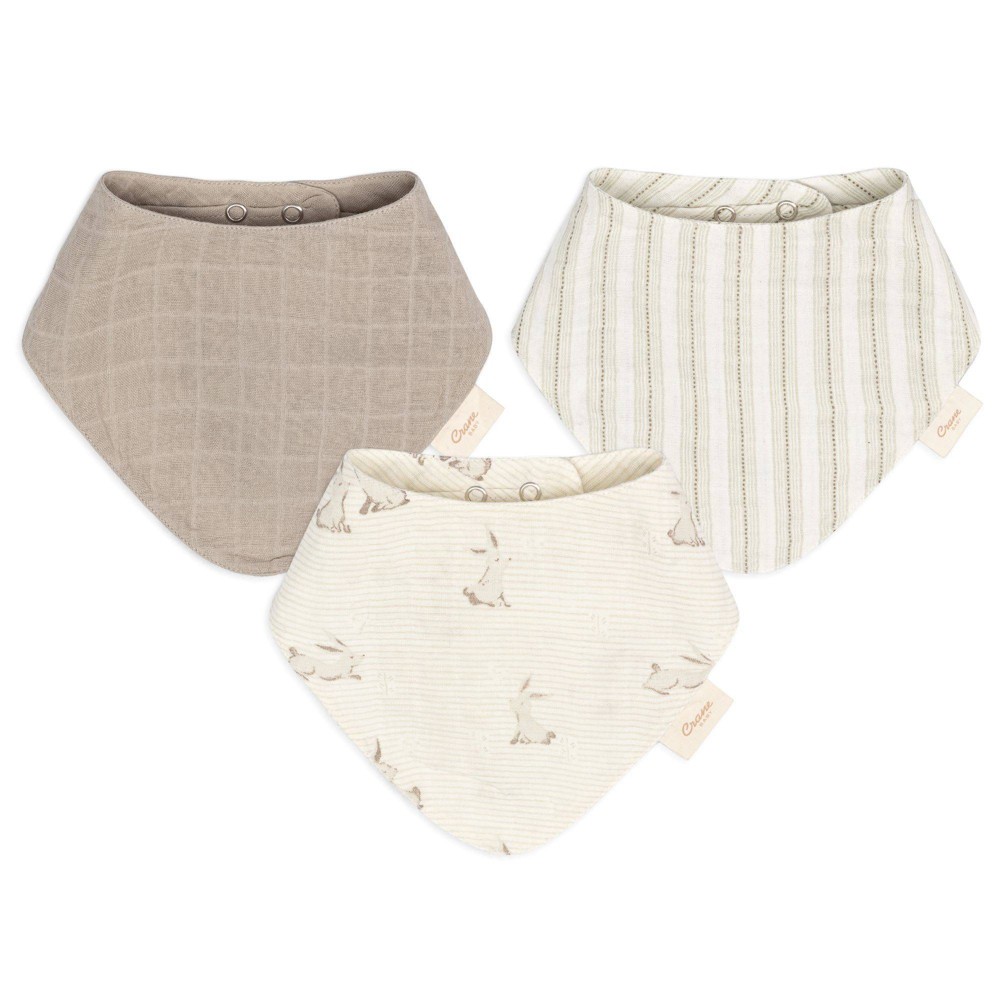 Photos - Bib Crane Baby Organic 4-Layer Muslin  Set - Avery Bunny - 3pk