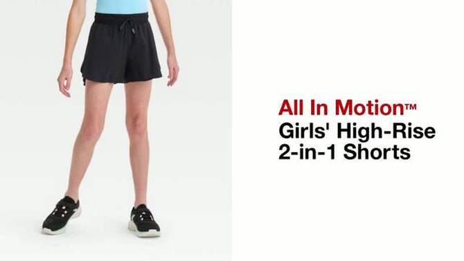 Girls&#39; High-Rise 2-in-1 Shorts - All In Motion™, 2 of 5, play video