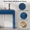 KIGFTSOD Rustic Console Table with 3 Fluted Drawers - Solid Wood Veneer Entryway Table Featuring Natural Wood Grain for Living Room, Hallway, Blue - 3 of 4