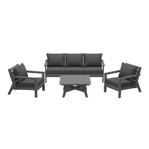 WestinTrends Avalon Outdoor 6-Piece Modular Sectional Patio Furniture Sofa Set, Gray/Gray - 1 of 4