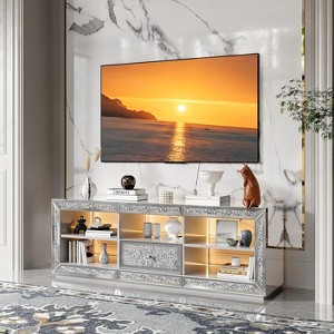 Karl Home Silver Mirrored TV Stand - 1 of 4