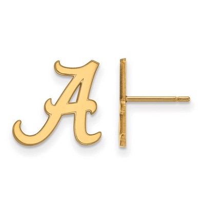 Black Bow Jewelry 14k Yellow Gold Alabama Crimson Tide NCAA Post Earrings