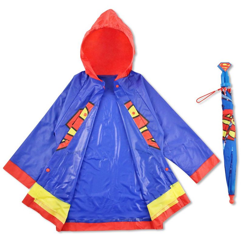 Superman Boy's Umbrella and Raincoat Set, Toddlers Ages 2-3, 3 of 6