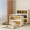 SEVOBAL Utility Storage Cabinets 4-Tier Folding Storage Cabinet with Wheels Magnetic Door for Bedroom, Closet, Nursery, White, 11.81"*19.69"*40.55" - 4 of 4