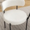 Modern Boucle Upholstered Dining Chair Set of 2 with Round Seat & Iron Frame for Dining Room-Baofuwish - 3 of 4