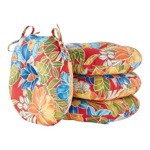 15" Round Outdoor Bistro Chair Cushion (Set of 4) - 1 of 4