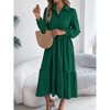 Women's Long Sleeve Dress Button Down Flowy Fall Ruffle Maxi Holiday Dresses - 2 of 4
