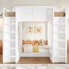 Whisen Twin + Twin over Twin XL Triple Bunk Bed & Bed Frame with Storage Shelves and Hooks - 3 of 4