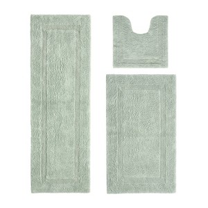 Lux Premium 100% Cotton  Ultra-Soft Tufted Solid Reversible 3 Piece Bath Rug Set, Water-Absorbent, Durable, Machine Washable Bathroom Rug - 1 of 4
