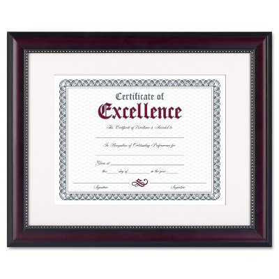 Dax Prestige Document Frame Matted w/Cert Rosewood/Black 11 x 14 8 1/2 x 11 N3028S2T