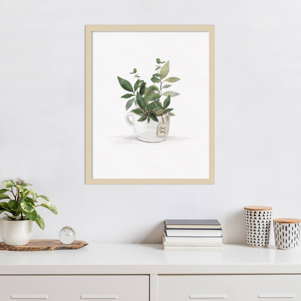 Photos - Other Decoration Amanti Art 21"x25" Botanical Mug I by Hm Design Wood Framed Wall Art Print