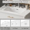 ORRD 30" White Bathroom Vanity with Sink, Curved Design Cabinet with Soft-Close Doors, Adjustable Shelf & Rubber Wood Legs - 4 of 4
