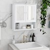 AZL1 Life Concept Decorative Wall Mirror with Storage Cabinet Sturdy Easy Installation for Bedroom Living Room Entryway, White, 25.38"*15.38"*4.38" - 2 of 4