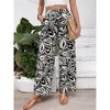 Womens Elastic High Waisted Palazzo Pants Casual Wide Leg Long Lounge Pant Trousers with Pocket - 4 of 4