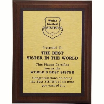 LEMONSODA World's Greatest Plaque (Best Sister in The World) - Gold