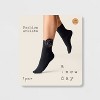 Women's Rose Applique Opaque Anklet Socks - A New Day™ Black 4-10: Nylon Spandex Knit, Banded Cuff, Floral Pattern - 2 of 2