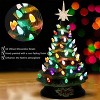 15 inch Large Ceramic Christmas Tree Pre-lit Hand-Painted Tabletop Holiday Tree w/Power Cord - 4 of 4