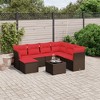 vidaXL 8 Piece Patio Sofa Set with Cushions Brown Poly Rattan - With Table - 2 of 4