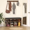 Shoe Storage Bench, 5 Cubbies Storage Rack Bench with Cushion, Entryway Bench - 4 of 4