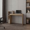 Kumasinova Rustic Writing Table Reading Desk with 3-Tier Side Shelf,Natural Oak Finish Home Office Desk for Study,Living Room&Office,Home Workstation - 2 of 4