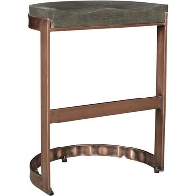 Moti Pinto 20" Mid-Century Metal/Solid Wood Counter Stool in Copper