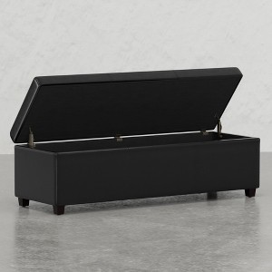 NicBex Rectangular Faux Leather Storage Ottoman Bench,Upholstered Storage Ottoman with Wood Legs,Modern Storage Bench for Living Room,Bedroom - 1 of 4
