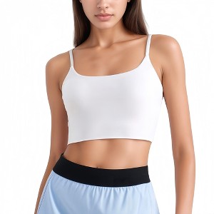 Anna-Kaci Active Women's Scoop Neck Spaghetti Strap Sports Bra with Smooth Finish - 1 of 4