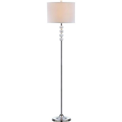 Vendome Chrome Floor Lamp with White Barrel Shade