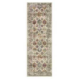 2 x 6 ft Polyester Imitation  Brown Rectangular Hallway Bathroom Entryway Kitchen Office Foldable Geometric Printed  Washable Area Rug - 1 of 4