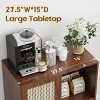 SEVOBAL 47" Sideboard Cabinet Storage Bar Cabinet with Rose Racks Buffet Cabinet for Home Living Room Kitchen Entryway, Brown, 15"*27.5"*33.8" - 2 of 4