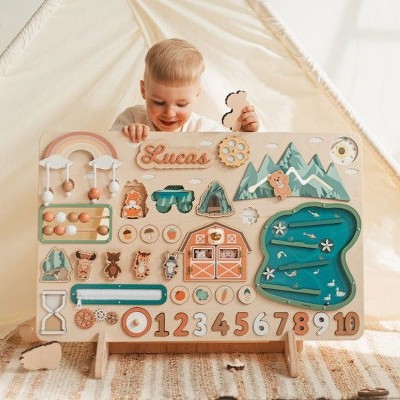 Huxxion Large Busy Board - Montessori Wall Sensory Toy for Toddlers, Ideal 1st Birthday & Christmas Gift | KindlyToys BB13