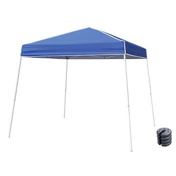 Z-Shade 12 by 12 Foot Horizon Instant Pop Up Shade Canopy Tent, Blue & Z-Shade Durable Plastic Circular 5 Pound Canopy Tent Leg Weight Plate, Set of 4