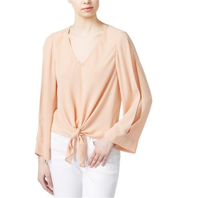Rachel Roy Womens Tie Front Knit Blouse, Orange, X-Small