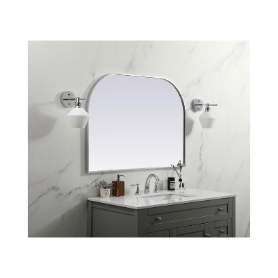 Silver Arch Top Metal Frame Bathroom Mirror