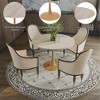 LeisureMod Bristol 35'' Modern Round Dining Table – Durable MDF Top and Wood-Transfer Natural Steel Base for Kitchen, Dining Room, or Cafes - 2 of 4